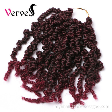 Spring Pre-twisted Braids 10 inch 15 strands/pack Ombre  Brown Crochet Twist Braids Fiber Synthetic Crochet Hair Extensions